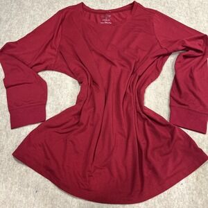 Torrid Classic Fit Long Sleeve Tee sz 3 Cotton blend Maroon NWOT